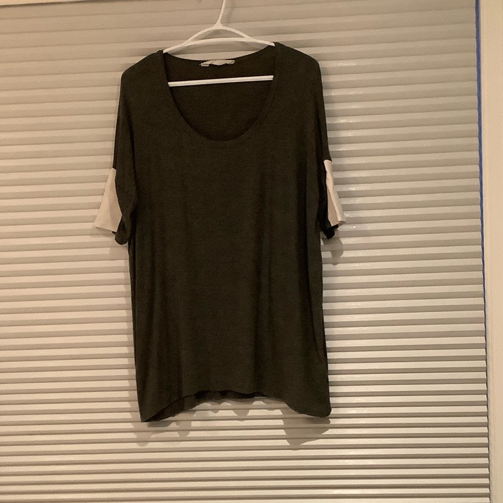 Elegant Black Tee with Cream Accents